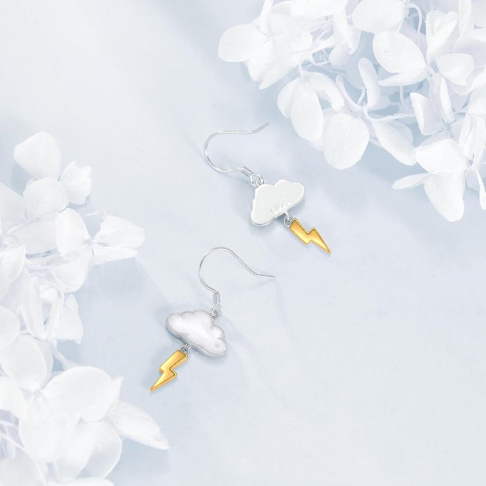 Mountain Dangle Silver Cloud Lightning Earrings F… - image 3